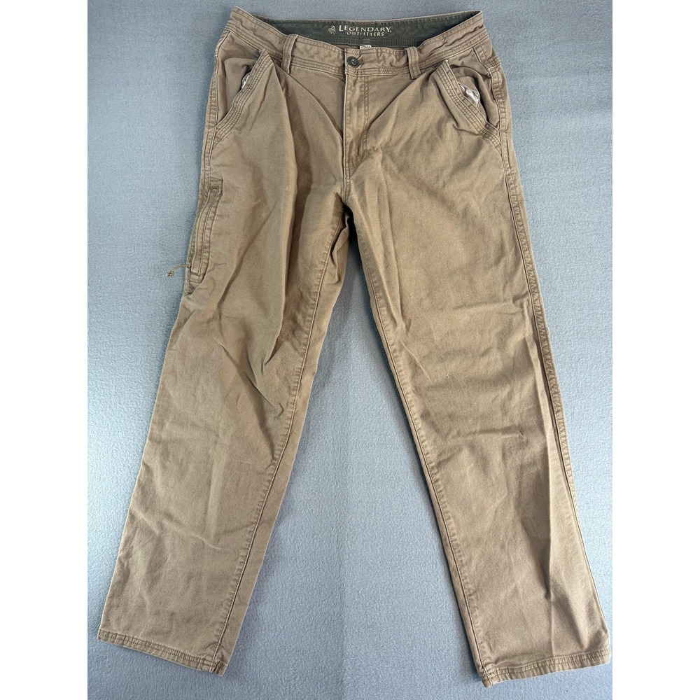 Legendary Outfitters Pants Mens 34x32 Beige Relaxed Fit Cargo Canvas Workwear